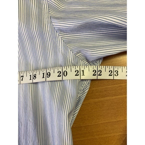 Bugatchi Uomo Button Down Shirt Mens 15 1/2 Med Blue Striped Casual Designer - Picture 8 of 11
